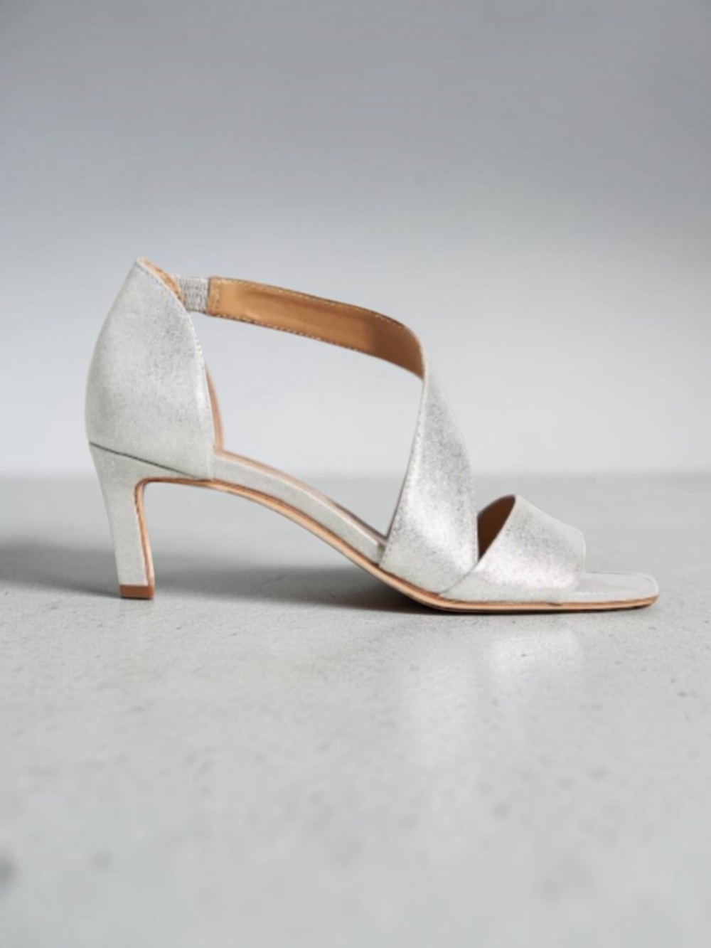 New! BERNARDO ANTHROPOLOGIE CAMILLE SIVER Heels SANDALS Size 8.5